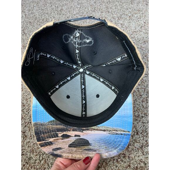 NWOT Alpha Maui Hemped Out Snapback Cap.  L/XL, Brown/Black, Hat, Hawaii - Picture 2 of 5